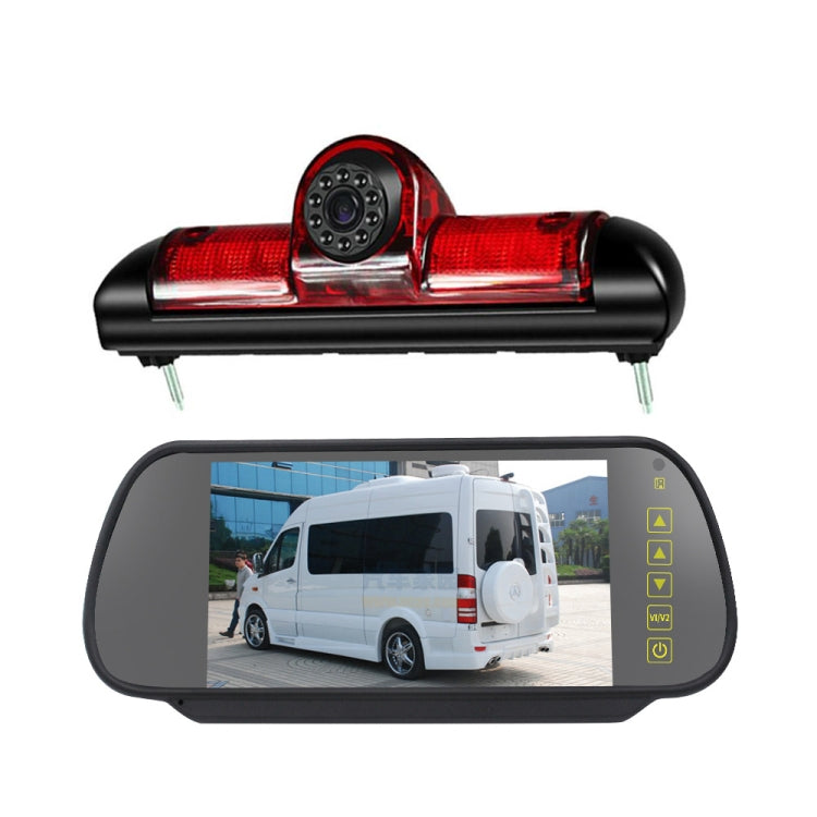 PZ460 Car Waterproof HD High Position Brake Light View Camera + 7 inch Rearview Monitor for Fiat / Citroen / Peugeot, PZ460  + 7 inch Rearview Monitor - HoMEdemic™ 