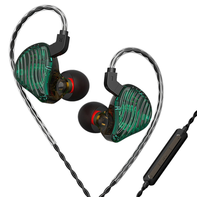 CVJ-CSE Ring Iron Hybrid Music Running Sports In-Ear Wired Headphone, Style:With Mic(Green) - HoMEdemic™ 