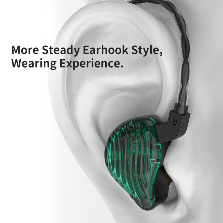 CVJ-CSE Ring Iron Hybrid Music Running Sports In-Ear Wired Headphone, Style:Without Mic(Green) - HoMEdemic™ 