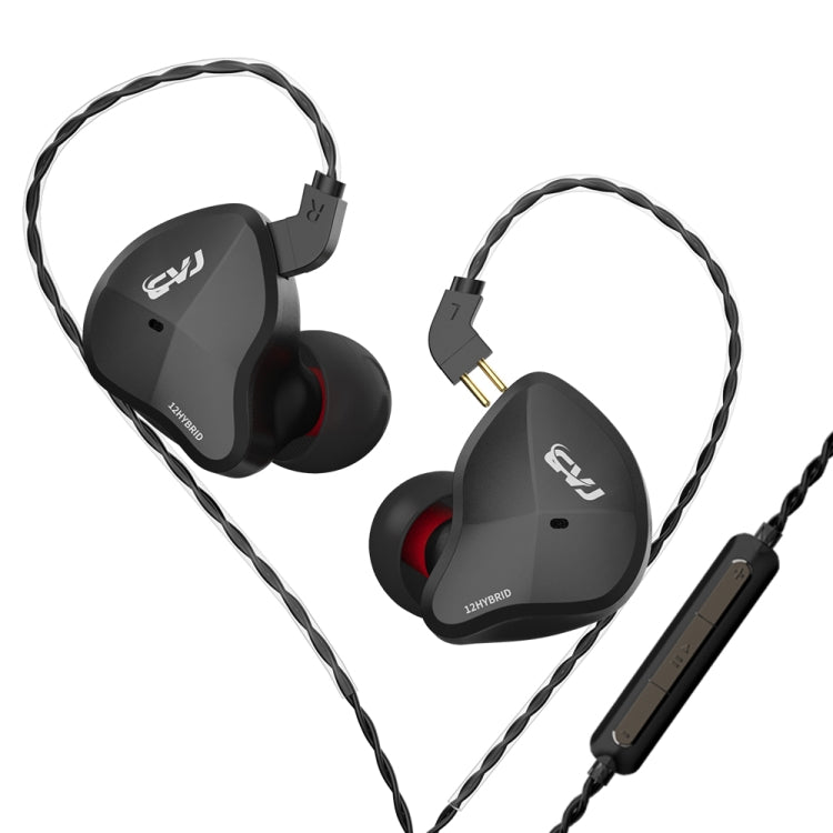 CVJ-CSN In-Ear Dual Magnetic Circuit Dynamic HIFI Wired Earphone, Style:With Mic(Black) - HoMEdemic™ 