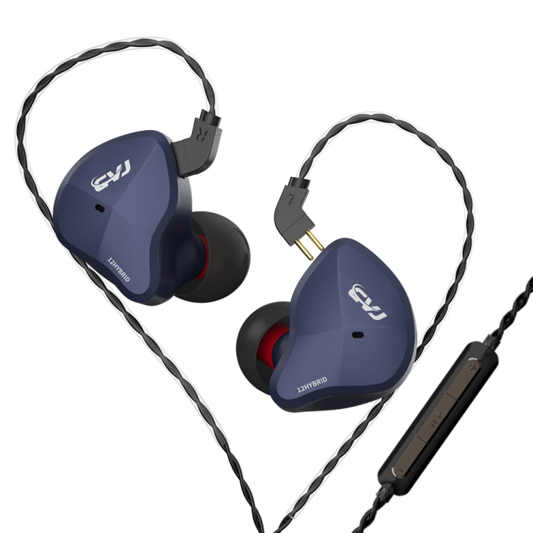 CVJ-CSN In-Ear Dual Magnetic Circuit Dynamic HIFI Wired Earphone, Style:With Mic(Blue) - HoMEdemic™ 
