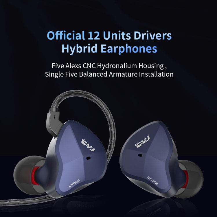 CVJ-CSN In-Ear Dual Magnetic Circuit Dynamic HIFI Wired Earphone, Style:With Mic(Blue) - HoMEdemic™ 