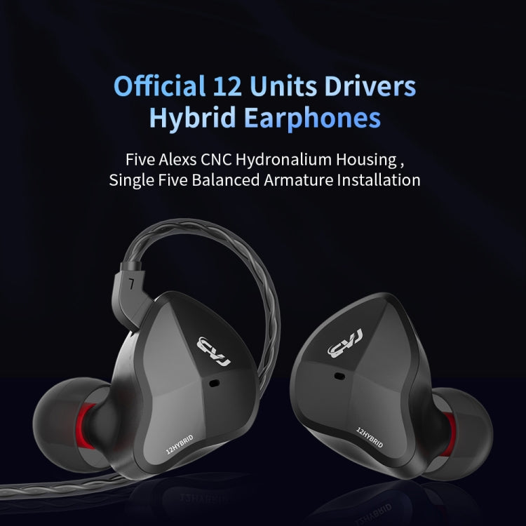 CVJ-CSN In-Ear Dual Magnetic Circuit Dynamic HIFI Wired Earphone, Style:Without Mic(Black) - HoMEdemic™ 