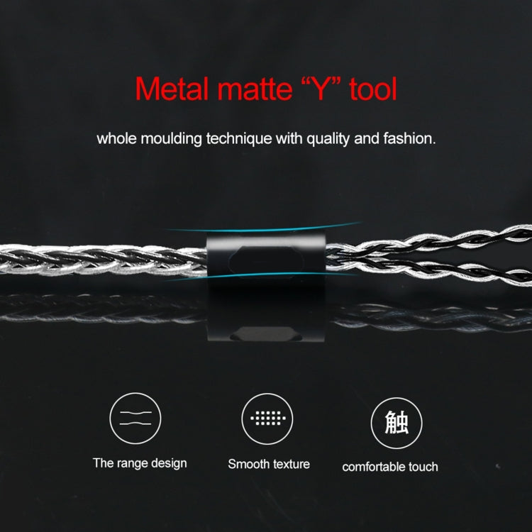 CVJ-CVM 1.2m 8 Core TC Silver Plated MMCX HIFI Earphone Update Cable, Style:With Mic - HoMEdemic™ 