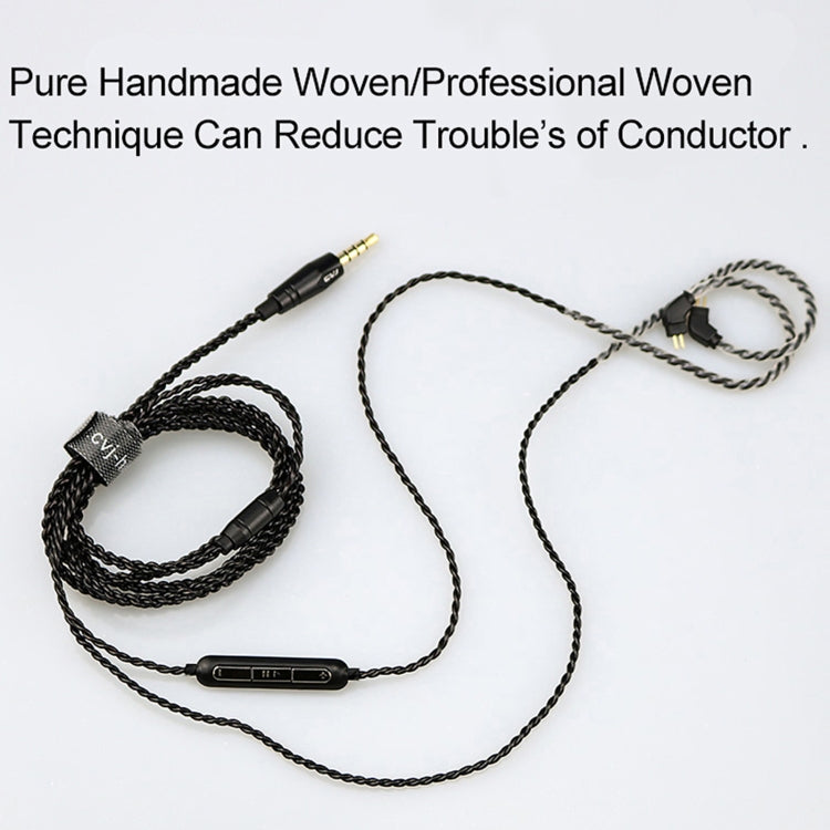 CVJ-V1 1.25m Oxygen-free Copper Silver Plated Upgrade Cable For 0.75mm Earphones, Without Mic - HoMEdemic™ 