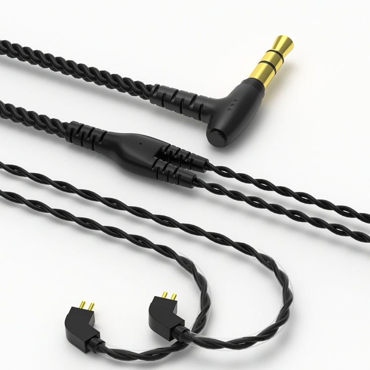 CVJ V2 1.25m Oxygen-free Copper Original 3.5mm Elbow Earphone Cable, Style:0.75mm No Mic(Black) - HoMEdemic™ 