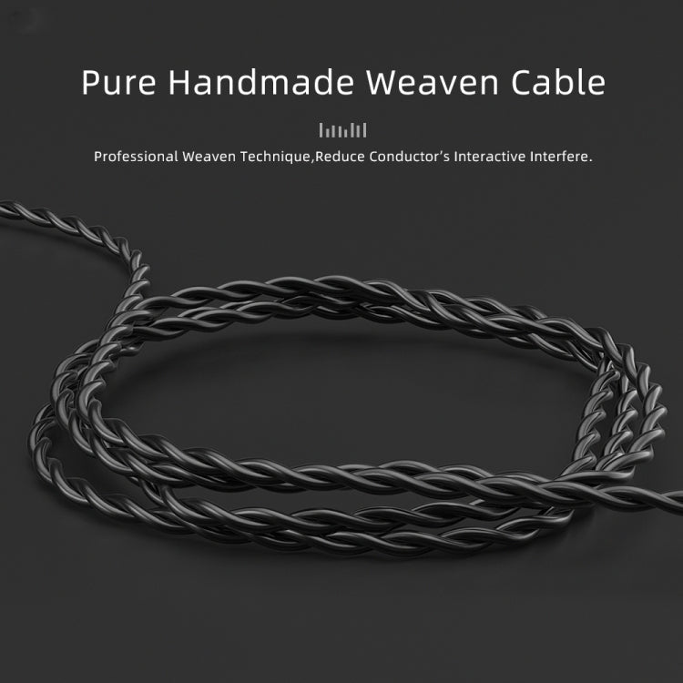 CVJ V2 1.25m Oxygen-free Copper Original 3.5mm Elbow Earphone Cable, Style:0.78mm No Mic(Black) - HoMEdemic™ 
