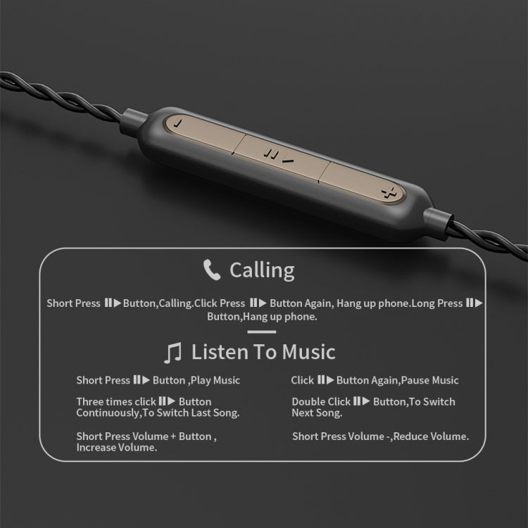CVJ V6.TC 1.25m Type-C Digital Decoding Oxygen-free Copper Earphone Cable, Style:0.78mm(Black) - HoMEdemic™ 