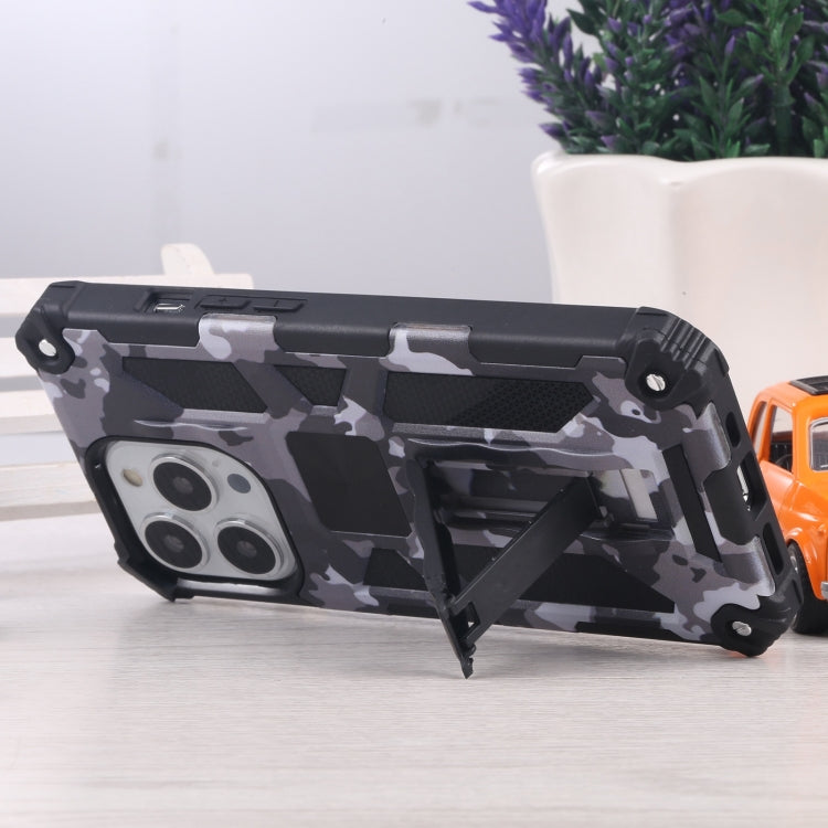 Camouflage Armor Shockproof TPU + PC Magnetic Protective Case with Holder, For iPhone 13 Pro, For iPhone 13 Pro Max, For iPhone 13 - HoMEdemic™ 