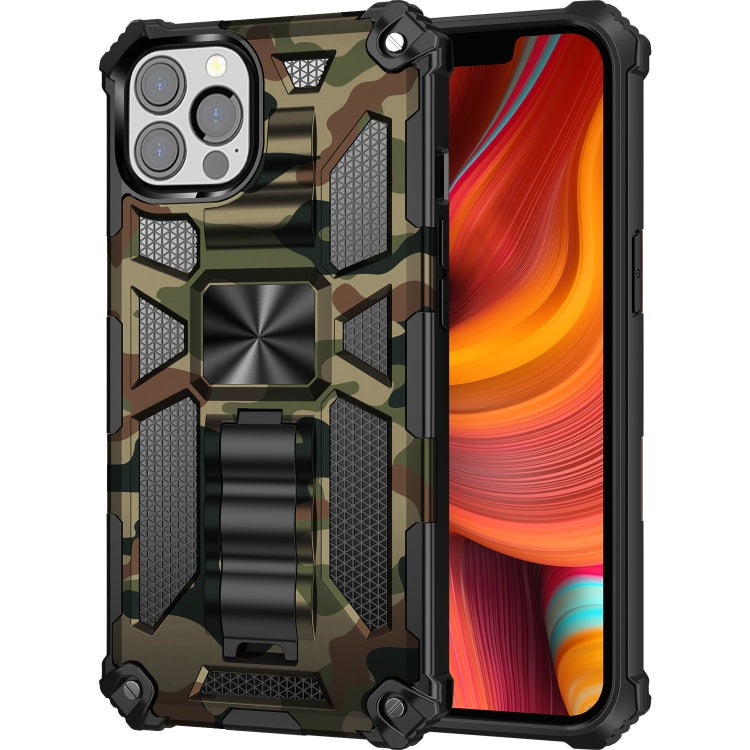 Camouflage Armor Shockproof TPU + PC Magnetic Protective Case with Holder, For iPhone 13 Pro, For iPhone 13 Pro Max, For iPhone 13 - HoMEdemic™ 