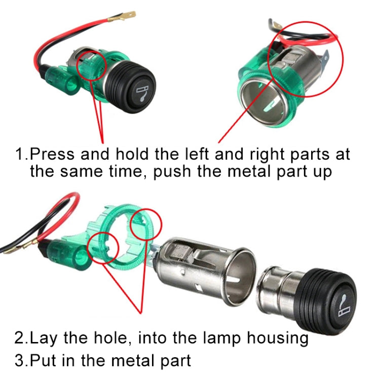 Car 10A 12V European Standard Cigarette Lighter Full Assembly with Light - HoMEdemic™