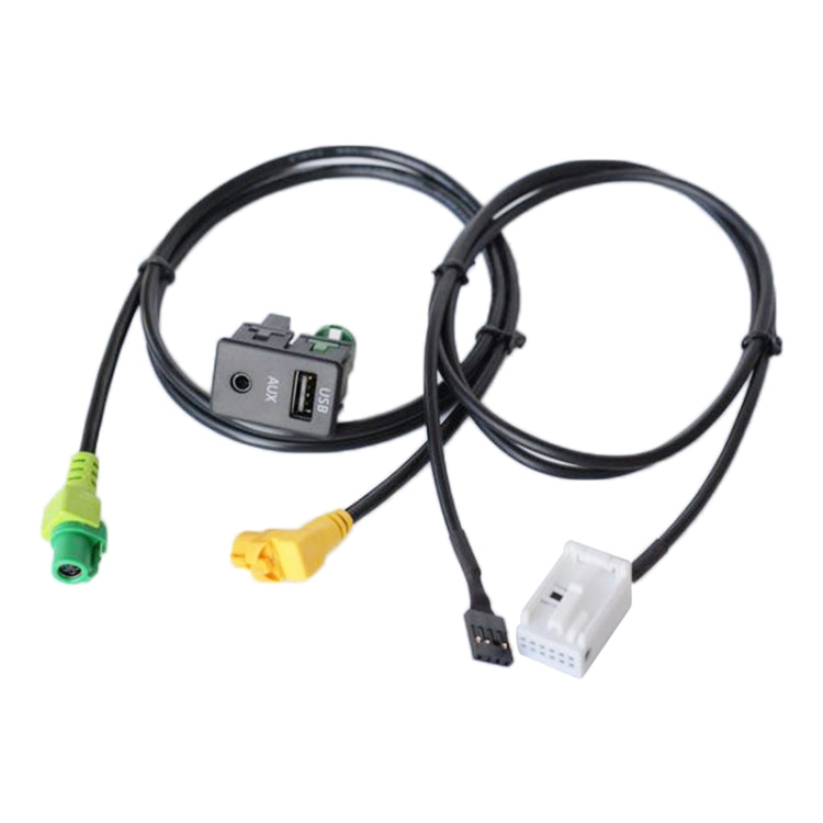 Car AUX USB Switch Holder + Cable Wiring Harness for Volkswagen Magotan / Touran / Polo / Touran RCD510/310+/300+, For Volkswagen Magotan - HoMEdemic™ 
