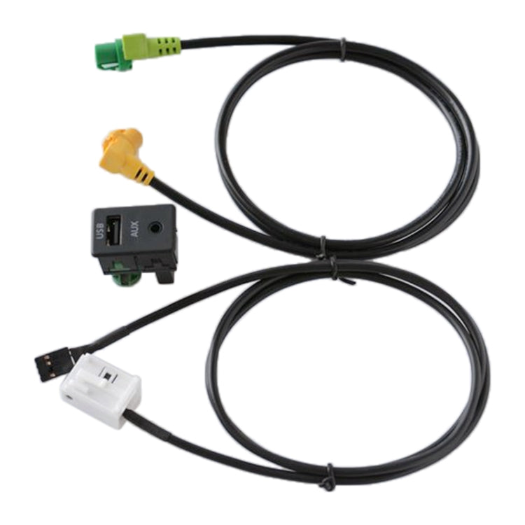 Car AUX USB Switch Holder + Cable Wiring Harness for Volkswagen Magotan / Touran / Polo / Touran RCD510/310+/300+, For Volkswagen Magotan - HoMEdemic™ 