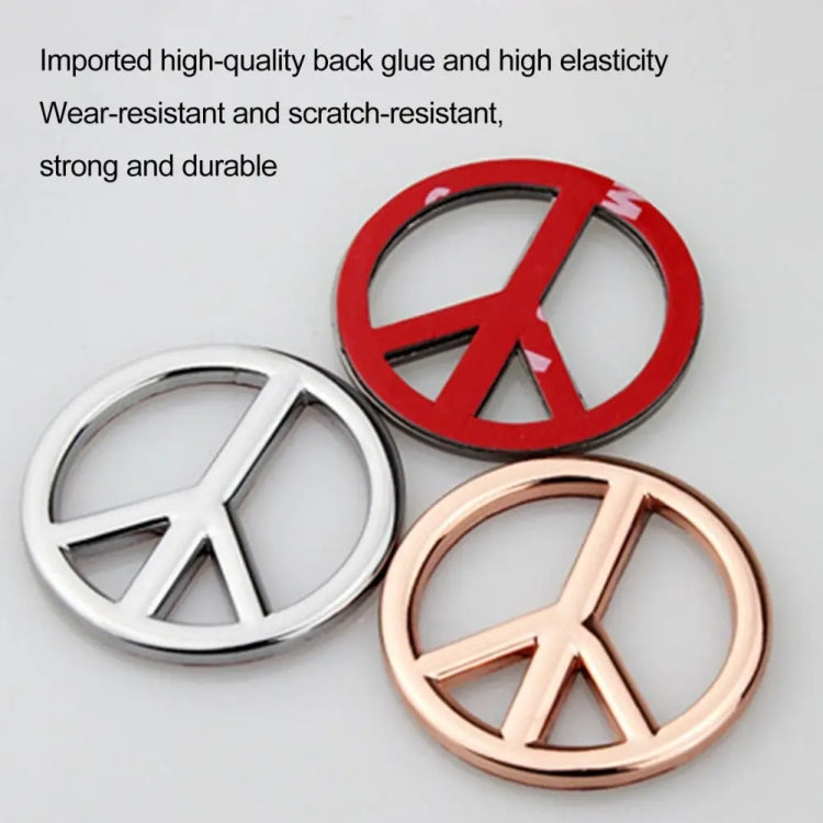 Car Anti-War Peace Sign Three-Dimensional Metal Stickers, Color: Gold - HoMEdemic™ 