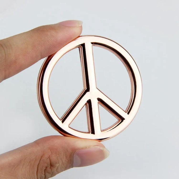 Car Anti-War Peace Sign Three-Dimensional Metal Stickers, Color: Gold - HoMEdemic™ 