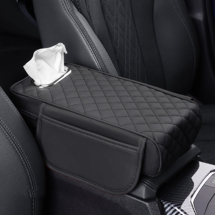 Car Armrest Box Booster Pad Widened Interior Tissue Box, Color: Black - HoMEdemic™ 