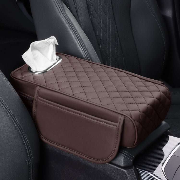 Car Armrest Box Booster Pad Widened Interior Tissue Box, Color: Mocha Brown - HoMEdemic™ 