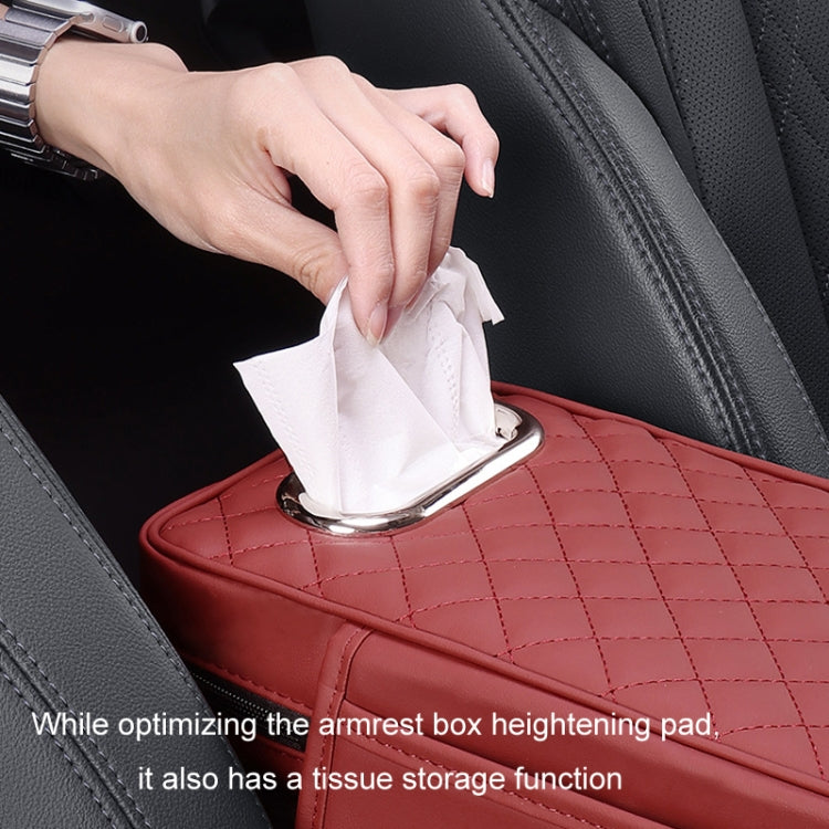 Car Armrest Box Booster Pad Widened Interior Tissue Box, Color: Mocha Brown - HoMEdemic™ 