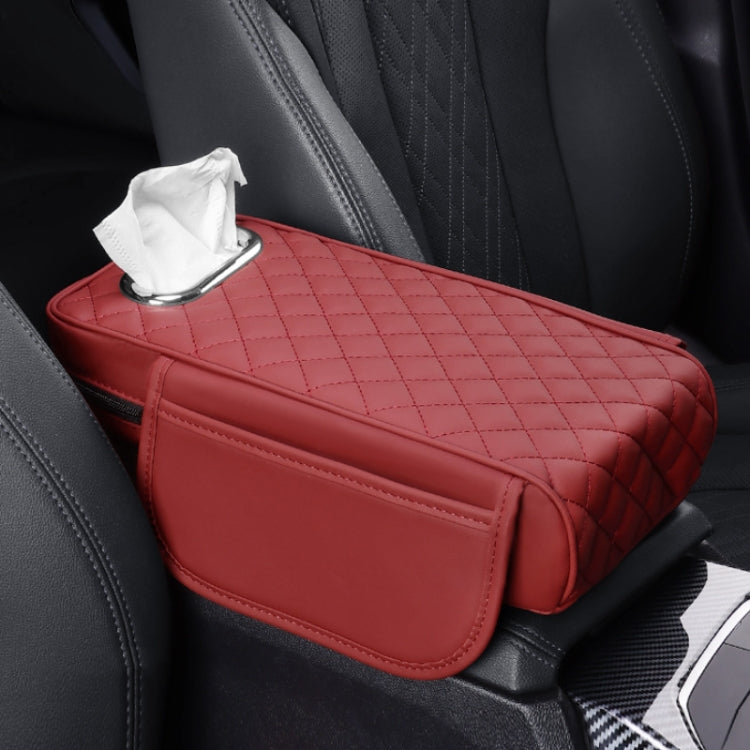 Car Armrest Box Booster Pad Widened Interior Tissue Box, Color: Volcanic Red - HoMEdemic™ 