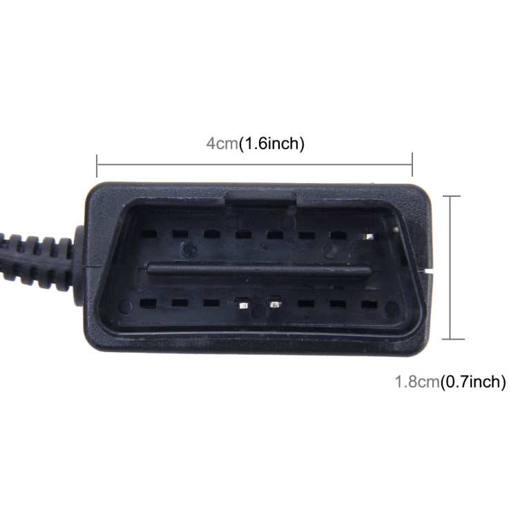 Car Auto 16Pin OBD Charging Cable Micro USB Power Adapter for GPS Tablet E-dog Phone, Cable Length: 2m, OBD - HoMEdemic™ 