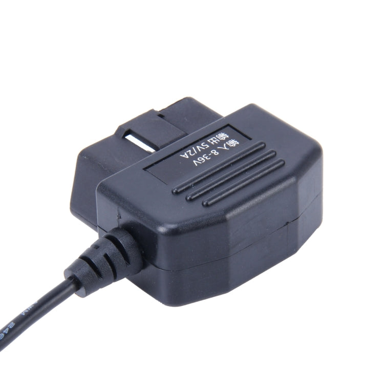 Car Auto 16Pin OBDII Charging Cable Mini 5 Pin USB Power Adapter with Switch Button for GPS Tablet E-dog Phone, Cable Length: 3.4m, OBDII - HoMEdemic™ 