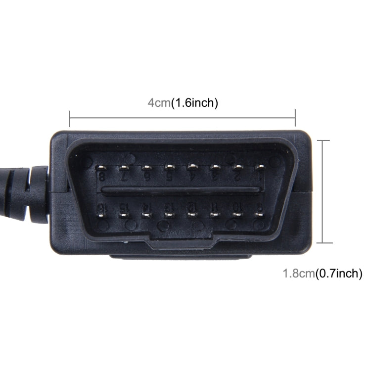 Car Auto 16Pin OBDII Charging Cable Mini 5 Pin USB Power Adapter with Switch Button for GPS Tablet E-dog Phone, Cable Length: 3.4m, OBDII - HoMEdemic™ 