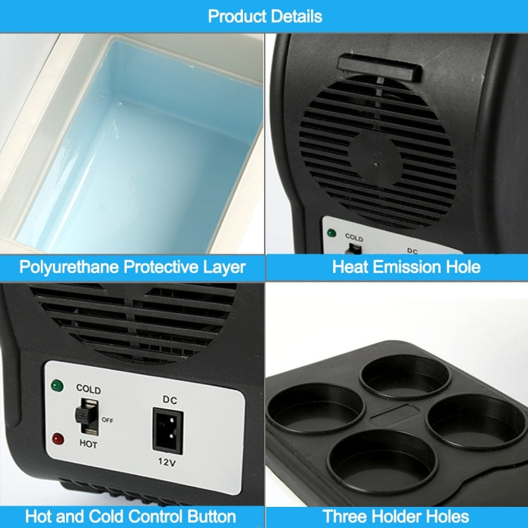 Car Auto 48W Portable Multi-Function Cooling and Warming 6L Low Noise Refrigerator for Car and Home, Cord Length: 1.8m, 6L Low Noise - HoMEdemic™ 