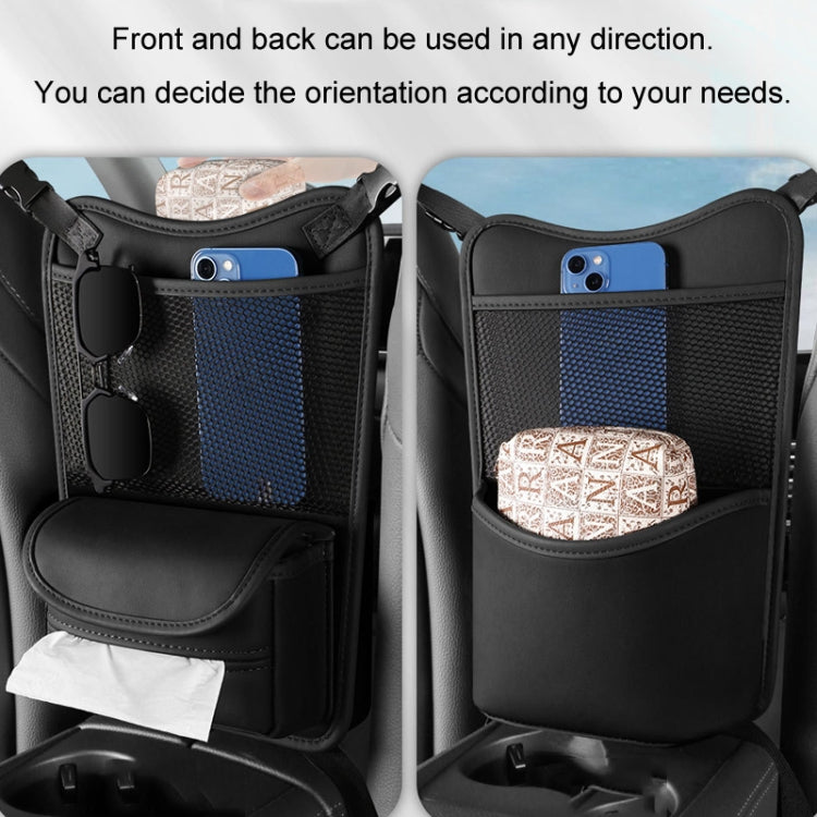 Car Between Seats Organizer Multifunctional Storage Bag Front And Back Dual Usage Tissue Box(Black) - HoMEdemic™ 