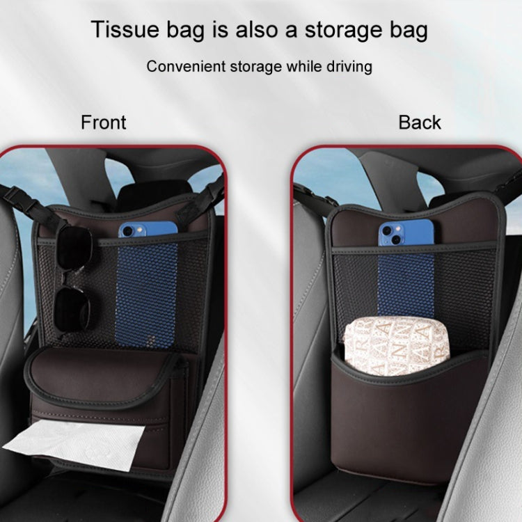 Car Between Seats Organizer Multifunctional Storage Bag Front And Back Dual Usage Tissue Box(Grey) - HoMEdemic™ 