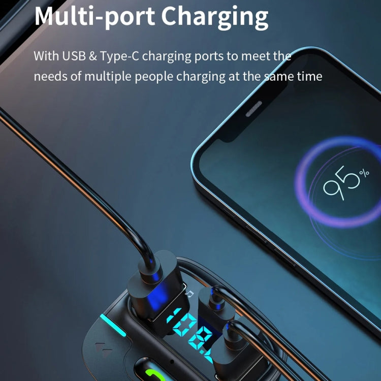 Car Bluetooth MP3 Player Ambient Light Charger(Black) - HoMEdemic™ 