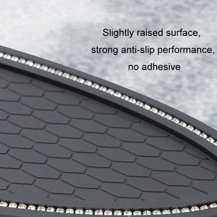 Car Center Console Ornaments Oval Anti-slip Mat, Style: Without Diamond - HoMEdemic™ 