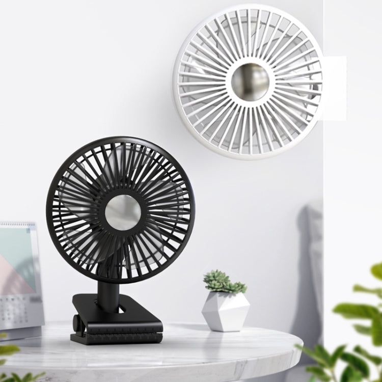 Car Clip-On Rechargeable Electric Oscillating Head Fan With Light(Black) - HoMEdemic™ 