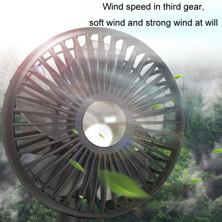 Car Clip-On Rechargeable Electric Oscillating Head Fan With Light(Dark Green) - HoMEdemic™ 