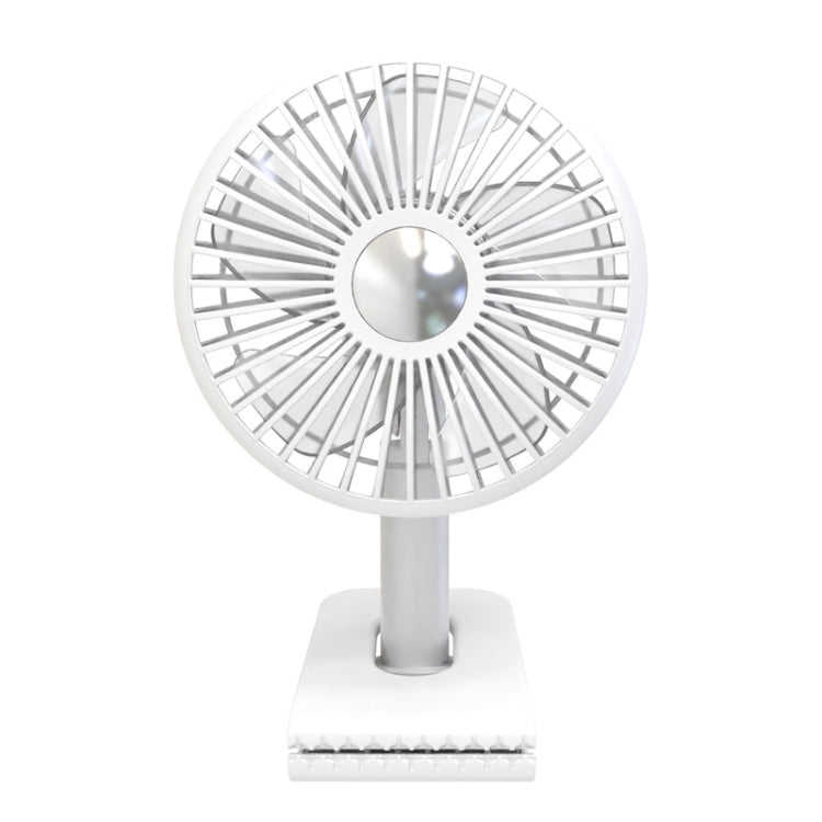 Car Clip-On Rechargeable Electric Oscillating Head Fan With Light(White) - HoMEdemic™ 