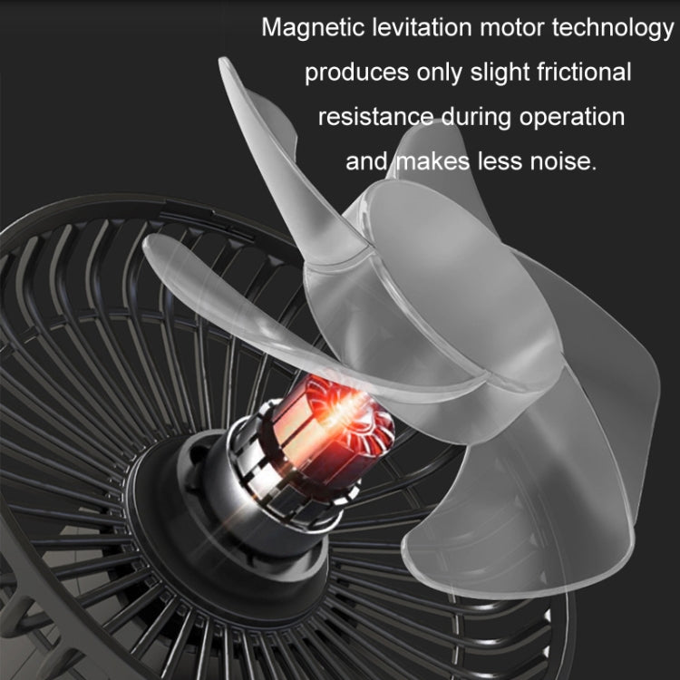 Car Clip-On Rechargeable Electric Oscillating Head Fan With Light(White) - HoMEdemic™ 