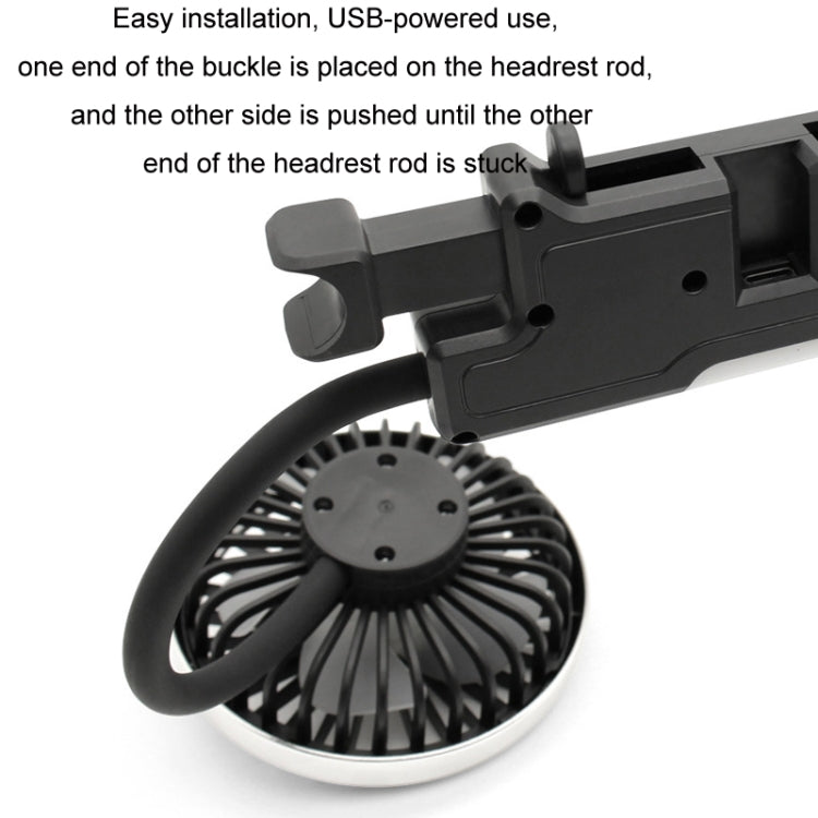 Car Double-head Hose Seat Fan with Light(Black) - HoMEdemic™ 
