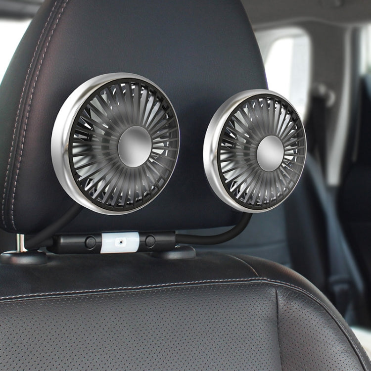 Car Double-head Hose Seat Fan with Light(Black) - HoMEdemic™ 