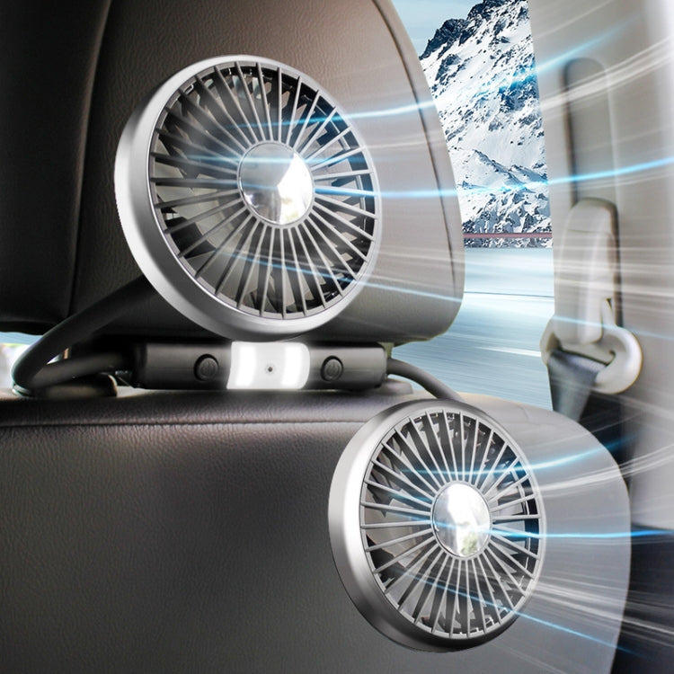 Car Double-head Hose Seat Fan with Light(Black) - HoMEdemic™ 