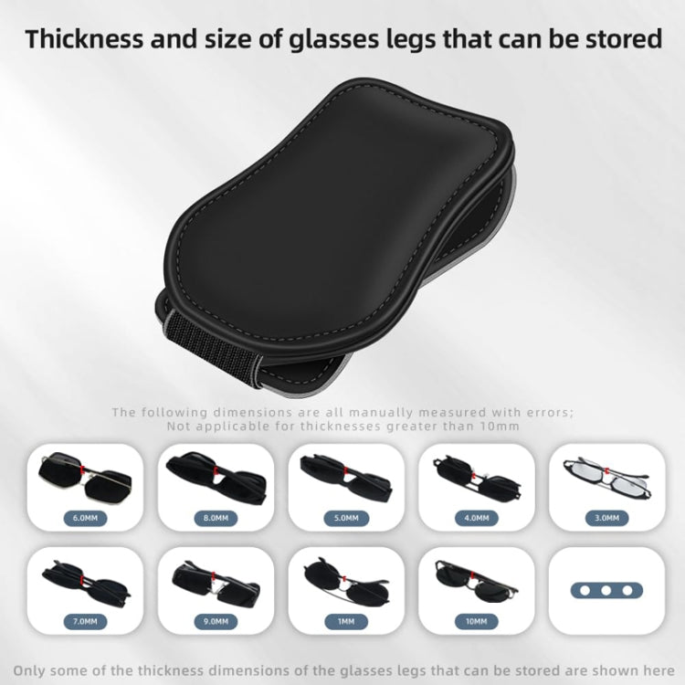 Car Eyeglasses Clip Car Leather Magnetic Closure Sunglasses Storage Bag(Grey) - HoMEdemic™ 