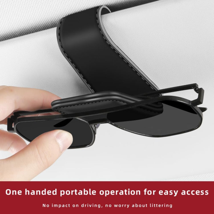 Car Eyeglasses Clip Car Leather Magnetic Closure Sunglasses Storage Bag(Grey) - HoMEdemic™ 