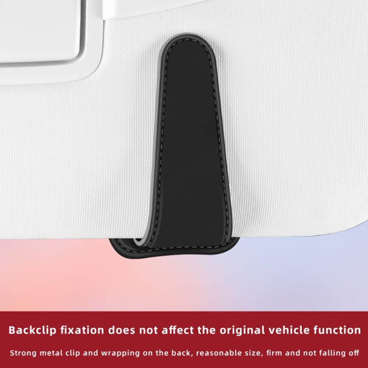 Car Eyeglasses Clip Car Leather Magnetic Closure Sunglasses Storage Bag(Grey) - HoMEdemic™ 