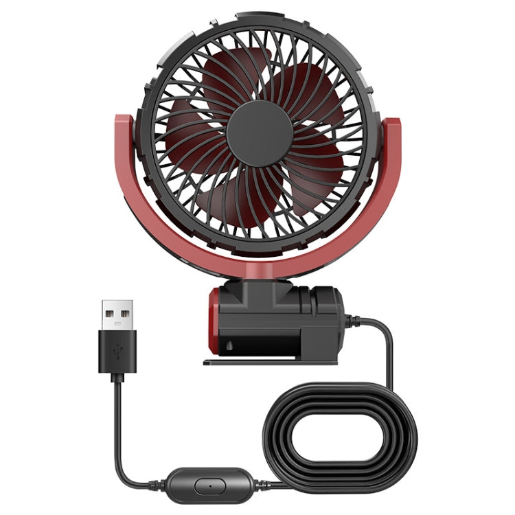Car Foldable Steering USB Single-Head Fan(Black Red) - HoMEdemic™ 