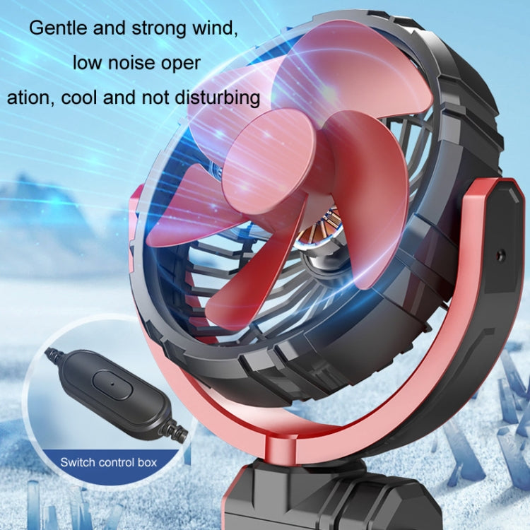 Car Foldable Steering USB Single-Head Fan(Black Red) - HoMEdemic™ 