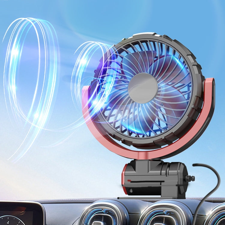 Car Foldable Steering USB Single-Head Fan(Black Red) - HoMEdemic™ 