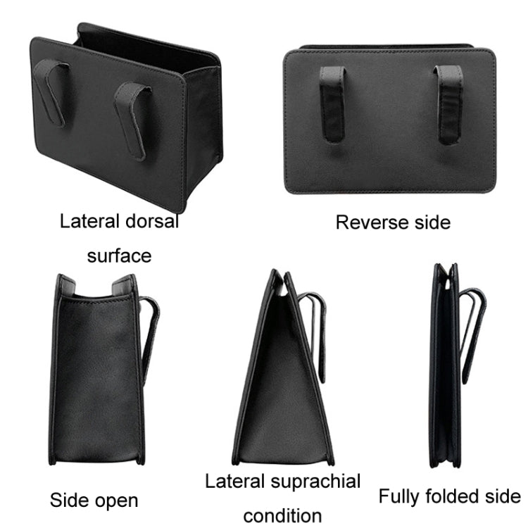 Car Folding Trash Can Multifunctional Seatback Hanging Storage Box(Wine Red) - HoMEdemic™ 