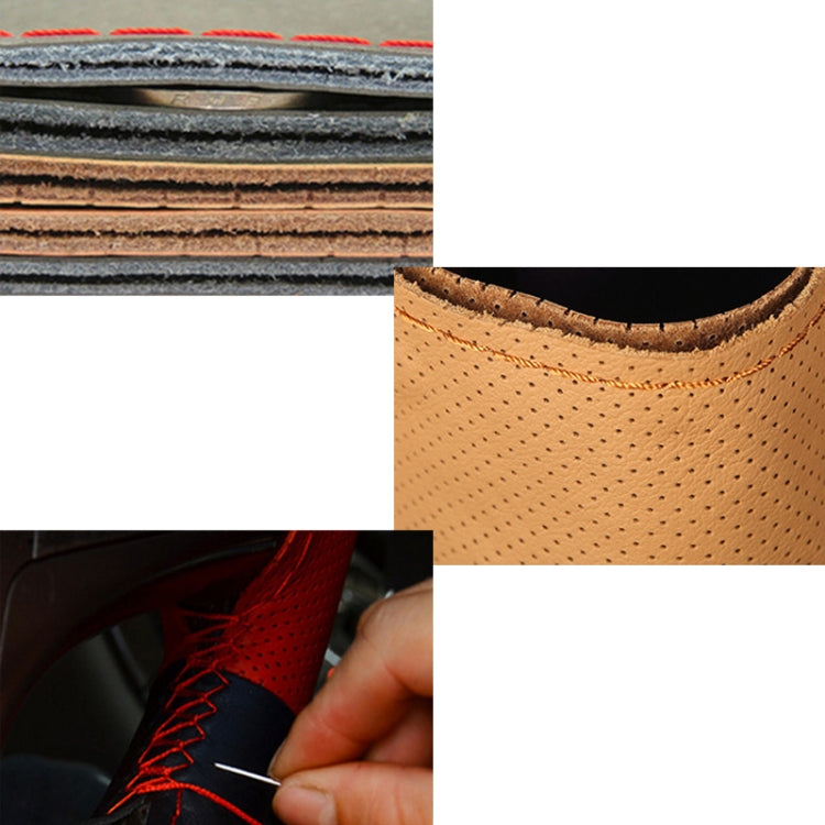 Car Genuine Leather Hand-stitched Adaptation Steering Wheel Cover - HoMEdemic™ 