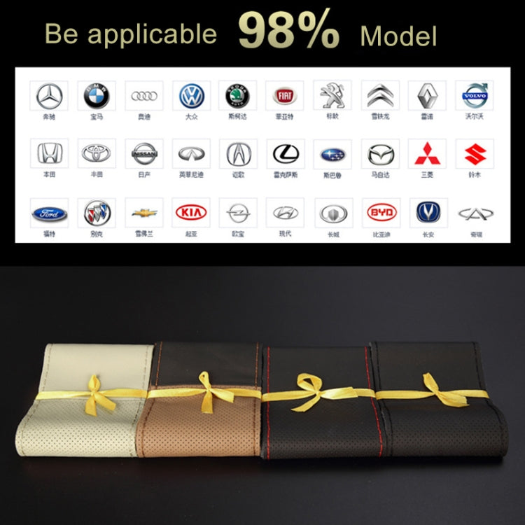 Car Genuine Leather Hand-stitched Adaptation Steering Wheel Cover - HoMEdemic™ 