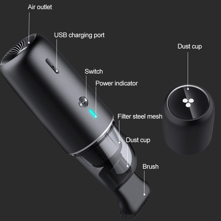 Car / Household Wireless Portable 90W Handheld Powerful Vacuum Cleaner, Navy Blue - HoMEdemic™ 