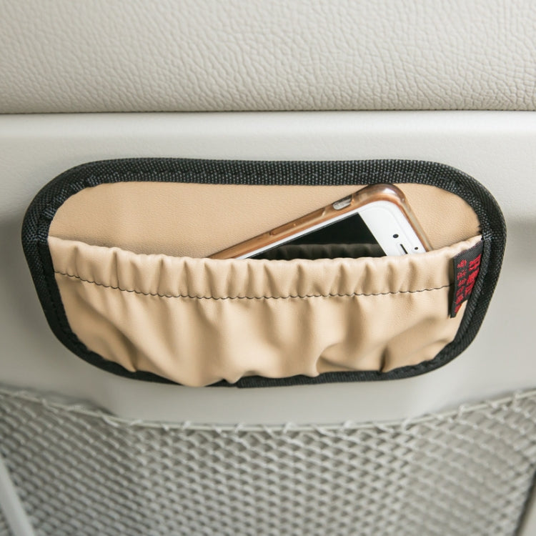 Car Instrument Console Adhesive Net Pocket Storage Hanging Bag, Color: H014 Beige Small - HoMEdemic™ 