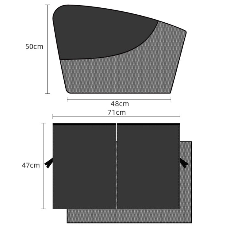 Car Magnetic Summer Sun Protection Insulating Privacy Curtain, Specification: Rear Window Square - HoMEdemic™ 